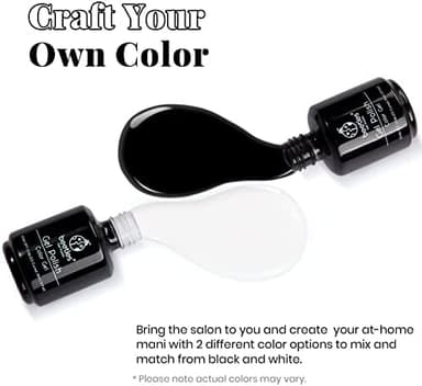 Beetles White Gel Nail Polish Black Gel Polish Kit 2 Pcs 15ml Black And White Polish French Nails Soak Off Led Nails Art Manicure Salon Diy at Home - Image 4