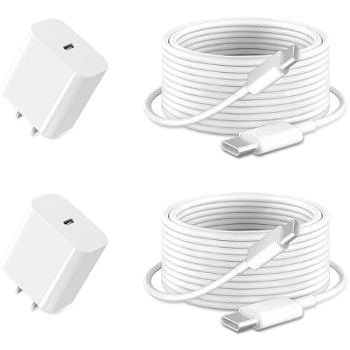 GKW iPad Charger Fast Charging for Apple iPad 10th Generation Charger 10.9", iPad A16 11th 11-inch, 2025 iPad Air 13/11 M3 M2 6th/5th, Mini 7 A17 Pro, 20W USBC Block Long 10ft USB C Cable,2-Pack White - Image 1