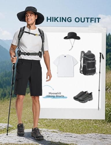 Moosehill Mens Cargo Hiking Shorts Lightweight Water Resistant for Casual Golf Work Tactical Fishing with 6 Pockets(Black, 30) - Image 8