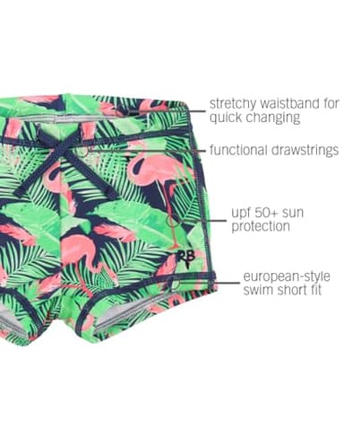 RUGGEDBUTTS Flamingo Frenzy Swim Shorties - 3-6m - Image 4