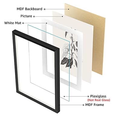 ArtbyHannah Framed Wall Art, 11x14 inch Black Plant Wall Decor with Grey Picture Frames for Dinning Room Living Room Decorations (4 Pack) - Image 5