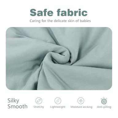 Mosebears Unisex Baby Sleep Sack 1.0 TOG, Supersoft Rayon Made from Bamboo Wearable Blanket with 2-Way Zipper (Sage&Green,18-36 Months) - Image 5