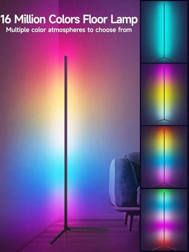 Tyute Corner Floor Lamp, RGB LED Corner Lamp with Music Sync, Smart App and Remote Control Color Changing Ambience Light, LED Lamp with 16 Million Colors for Bedroom, Living Room Gaming Room - Image 2