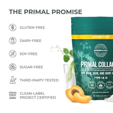 Primal Harvest Collagen Powder for Women or Men Primal Collagen Peptides Powder Type I & III, 10 Oz Collagen Protein Powder for Hair, Skin, Nails (Single, Original) - Image 7