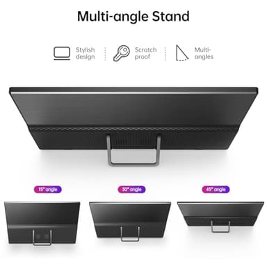 Yxk Portable Monitor 15.6 Inch 1080P USB-C HDMI Ultra-Slim Travel Monitor with Kickstand, for Laptop, PC, Mac Phone, PS, Xbox, Swich IPS Ultra-Thin Zero Frame Gaming - Image 5