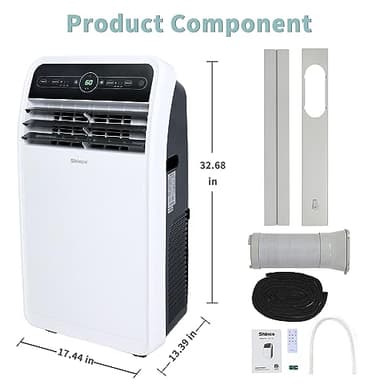 Shinco 12,000 BTU Portable Air Conditioner, Portable AC Unit with Built-in Cool, Dehumidifier&Fan Modes for Room up to 400 sq.ft, with Remote Control, 24 Hour Timer, Installation Kit - Image 9