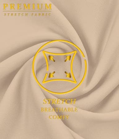 Hybrid & Company Women's Premium Nylon Ponte Stretch High Waist Pencil Suit Skirt Below Knee KSK45002 1073T Stone M - Image 7