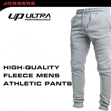 Ultra Performance 3 Pack Fleece Active Tech Joggers for Men, Mens Sweatpants with Zipper Pockets - Image 4