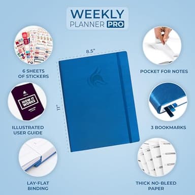 Clever Fox Planner PRO – Weekly & Monthly Life Planner to Increase Productivity, Time Management and Hit Your Goals, 8.5x11″ (Mystic Blue) - Image 2