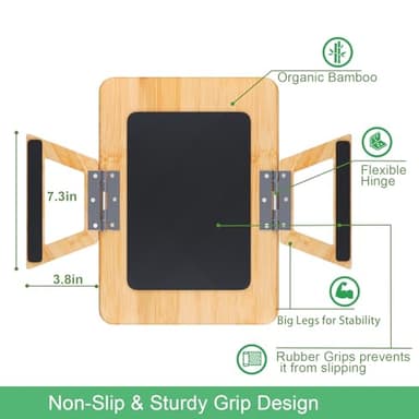 Danfoxer Couch Arm Tray,Bamboo Folding Sofa Tray,Sofa Armrest Trays Clip-On Couch Desk for Drinks,Snacks,Phone,Remote Control（Natural） - Image 6