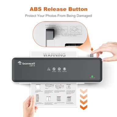 Bonsaii Laminator Machine with 5 Laminating Sheets, 9 Inch Thermal Laminating Machine for Doc/Posters/Photos, Compact Laminator for Home Office School, L421-Grey - Image 4