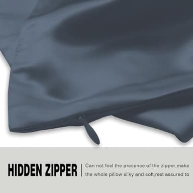 Silk Pillow Cases 2 Pack Soft Breathable and Sliky Queen Size Pillow Cases Set of 2,Natural Mulberry Satin Silk Pillowcase with Hidden Zipper for Hair and Skin (Space Grey,20"X 30",2pcs) - Image 4