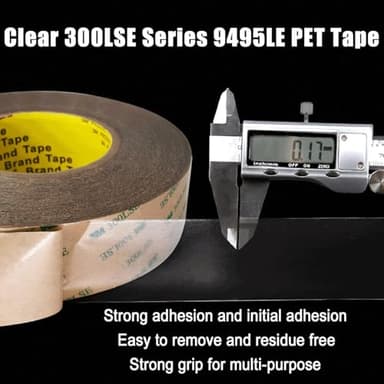 300LSE Double Side Tape Heavy Duty 90ft, Clear Mounting Tape Removable for Scrapbook,Transparent Sticky Tape Picture Hanging Strips, Adhesive Tape for LED Poster Art Craft - Image 4