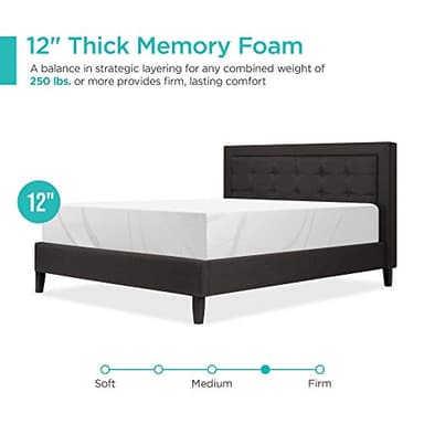 Best Choice Products 12 Inch, Green Tea Charcoal Cooling Gel Memory Foam Mattress, Fiberglass Free, 2-Layer, Breathable - Full, Medium Firm - Image 4