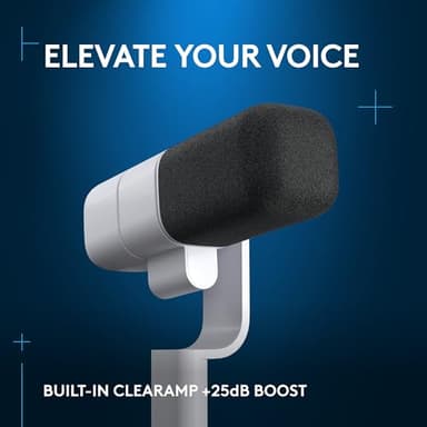Logitech G Yeti Studio Active Dynamic XLR Broadcast Microphone for Gaming, ClearAmp Active Preamp, Dual-Diaphragm Capsule, Internal Shockmount - Off White - Image 3