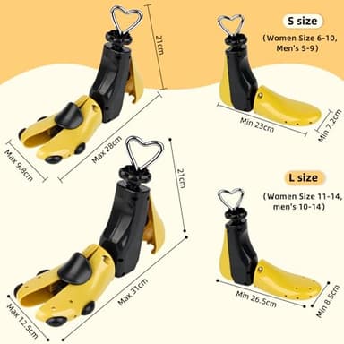Msentuo Shoe Stretchers Men Women,Boot Stretcher men women adjustable length and wide feet (YELLOW, L (Wm's 11-14;men's 10-14)) - Image 4