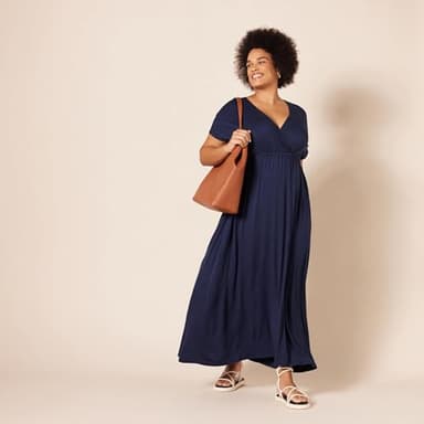 Amazon Essentials Women's Waisted Maxi Dress (Available in Plus Size), Navy, XX-Large - Image 8