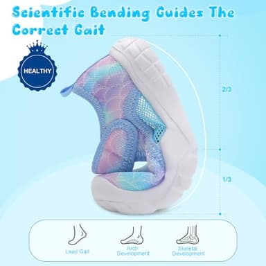 L-RUN Sandals for Toddler Boys Closed Toe Sports Sandals for Kids Barefoot Toddler Sandals Wide Toe Pink 6 Toddler - Image 5