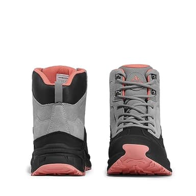 NORTIV 8 Women's Waterproof Hiking Boots Lightweight Outdoor Trekking Camping Trail Work Boots Duck Boots SNHB2312W Size11 Light Grey/Pink - Image 7