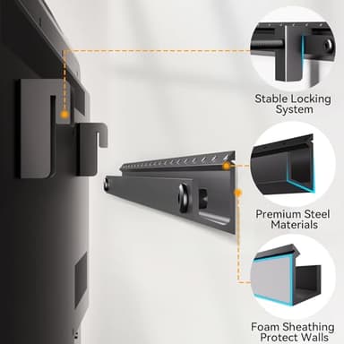 No Stud TV Wall Mount, Studless Drywall TV Mount for 22-55 inch TVs, Low Profile Tv Hanger Max Load 100 lb, No Drill, No Anchors, Easy Install with All Hardware Included - Image 6