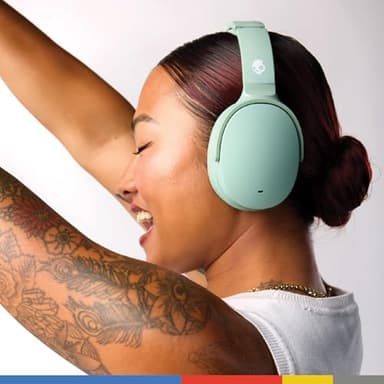 Skullcandy Hesh ANC Wireless Over-Ear Bluetooth Headphones with Charging Cable, Active Noise Cancelling, Up to 22 Hrs Battery, Foldable Lightweight Design, Microphone for iPhone Android - Preppy Sage - Image 6