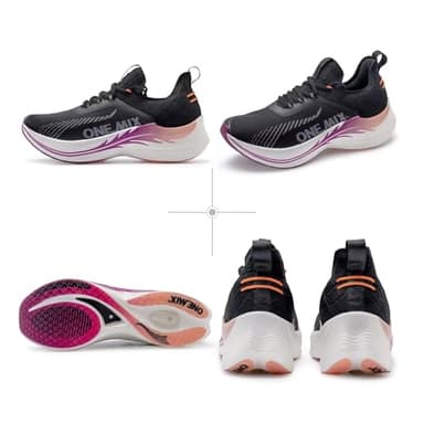 O-Resilio Men's Road Running Shoes Marathon Running Shoes Carbon Fiber Plate Running Shoes Wide with Arch Support Lightweight Breathable Sneakers Black/Pink Size US Men 6.5/US Women 8 - Image 5