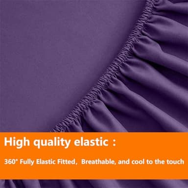 TAIMIT Purple Queen Size Comforter Set - 7 Pieces, Bed in a Bag Bedding Sets with All Season Soft Quilted Warm Fluffy Reversible Comforter,Flat Sheet,Fitted Sheet,2 Pillow Shams,2 Pillowcases - Image 6