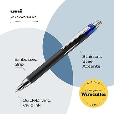 uni-ball 73833 Jetstream RT Ballpoint Pens, Bold Point (1.0mm), Blue, 12 Count - Image 5