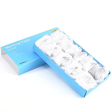 Brothersbox Price Tags with String Attached, 1000pcs White Marking Merchandise Strung Tags Writable Label Hang Tags for Pricing Gift Jewelry Clothing Yard Sale Garage Supplies 1.75 x 1.093 inch - Image 2
