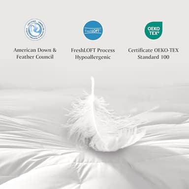 Martha Stewart 3 Inch White Down Feather Mattress Topper - King Size Fluffy White Feather Bed Topper 100% Cotton Cover Fabric Ultra Soft Pillow Top Featherbed for Bedroom（78" x 80"） - Image 6