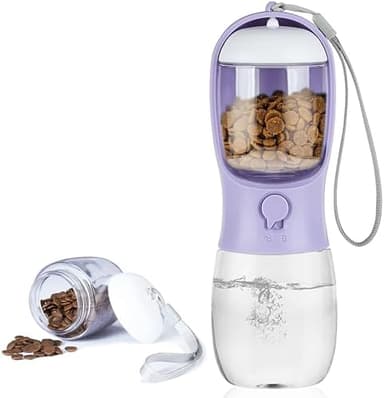 Dog Water Bottle,Portable pet Water Bottle with Food Container,Outdoor Portable Water Dispenser for Cat,Rabbit,Puppy and Other Pets for Walking,Hiking,Travel(10oz - Image 3