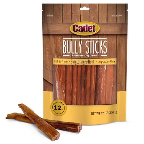 Cadet Bully Sticks for Small Dogs – All-Natural Beef Pizzle, High Protein, Low Fat, Long-Lasting, Grain & Rawhide-Free Dog Chews for Aggressive Chewers, Small (12 Ounce) - Image 1