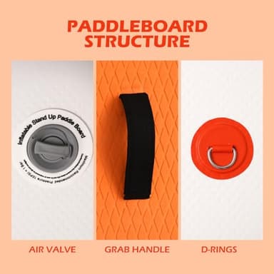 FunWater SUP Inflatable Stand Up Paddle Board 10'6×33"×6" Ultra-Light Inflatable Paddleboard with ISUP Accessories,Fins,Adjustable Paddle, Pump,Backpack, Leash - Image 5