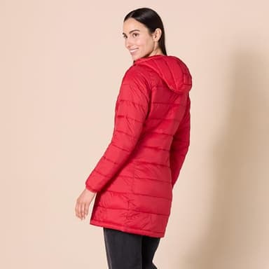 Amazon Essentials Women's Lightweight Water-Resistant Packable Hooded Puffer Coat (Available in Plus Size), Bright Poppy Red, Large - Image 3