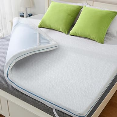 Dreamsmith Twin Mattress Topper - 4 Inch Cooling Gel Memory Foam Mattress Pad for Pressure Relief, Bed Topper with Removable Washable Soft Cover Non-Slip, CertiPUR-US & Oeko-Tex Certified - Image 1
