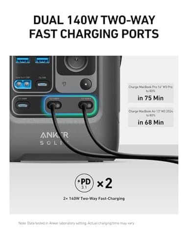 Anker SOLIX C300 DC Power Bank Station, Outdoor 288Wh Portable Power Station, LiFePO4 Battery, 300W Solar Generator, for Camping, Traveling, and Emergencies (No Wall Charger Included) - Image 5