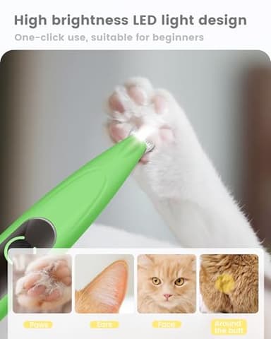 PAPMINI Dog Paw Trimmer with LED Display, Ultra-Low Noise Cordless Paw Trimmers for Dog's Feet, Cordless Hair Trimmer for Paws, Ears, Face, Rump - Image 6