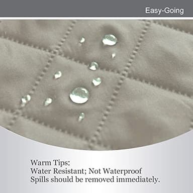 Easy-Going Reversible Couch Cover for 3 Cushion Couch Sofa Cover for Dogs Water Resistant Furniture Protector Cover with Foam Sticks Elastic Straps for Pet Cat (Sofa, Beige/Beige) - Image 4