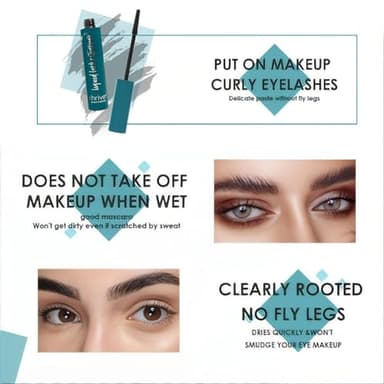 Black-Thrives Mascara Liquid Lash Extensions Cosmetics, Premium Waterproof Smudge-Proof Natural No Clumping Thick and Volumising & Lengthening Lasting All Day (Rich Black） - Image 4