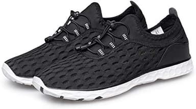 DOUSSPRT Women's Water Shoes Quick Drying Sports Aqua Shoes Blackwhite Size 11 - Image 7