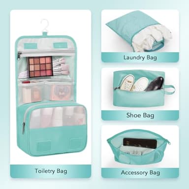 8 Set Compression Packing Cubes for Travel Essentials,Compressible Expandable Packing Cubes for Suitcase,OlarHike Luggage Organizer Bags for Travel,Handy Helper for Organizing Clothes(New Blue Green) - Image 5