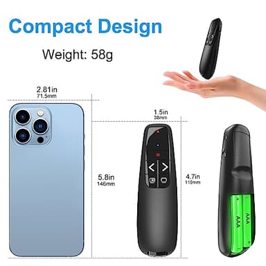 Presentation Clickers for PowerPoint, Clicker for Laptop Presentations Remote, USB Wireless Presenter Remote, Power Point Remote Clicker for Computer/Mac/PPT/Google Slide Advancer - Image 7
