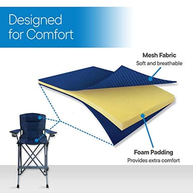 RMS Extra Tall Folding Chair - 31" Seat Height Director Chair for Camping, Home Patio and Sports - Portable and Collapsible with Footrest and Carrying Bag - Up to 300 lbs Weight Capacity (Blue) - Image 5