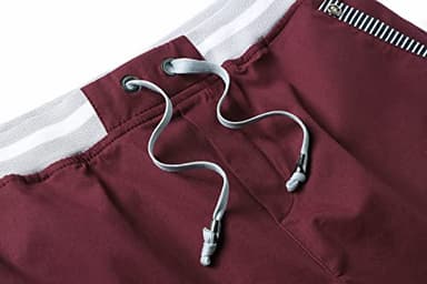 Tansozer Mens Shorts Casual Classic Fit Drawstring Summer Beach Shorts with Elastic Waist and Pockets Wine Red M - Image 3