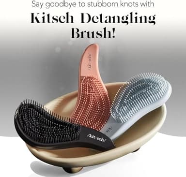 Kitsch Detangler Brush – Gentle Curly Hair Brush with Flexible Bristles for All Hair Types - Wet or Dry | Detangling Hair Brushes for Women & Men, Adults & Kids - Terracotta - Image 7