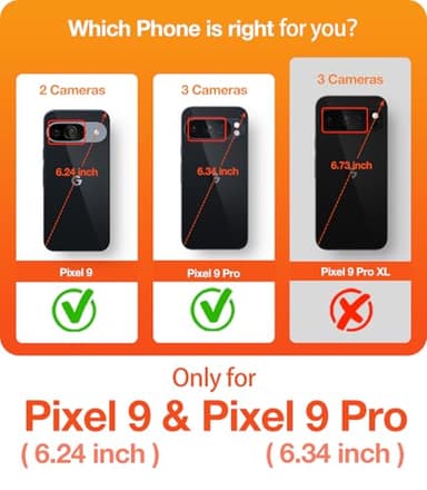 TORRAS Magnetic & Stand for Google Pixel 9 Pro Case/Pixel 9 Case, Fit for MagSafe, 12FT Mil-Grade Drop Protection, Slim Fit for Google Pixel 9/9 Pro Phone Case with Built-in Kickstand, Crystal Clear - Image 2