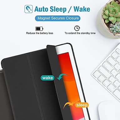 ProCase Smart Case for iPad 9.7 Inch iPad 6th/5th Generation, iPad Air 2/Air 1, Slim Soft TPU Stand Smart Cover for iPad 9.7 2018 2017 Model iPad Air 2 Air 1 -Black - Image 7