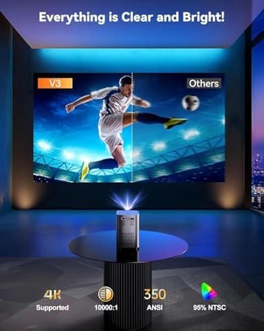 One-Button Focus] Projector with WiFi and Bluetooth, 4K Outdoor Projector with Carry Bag, Portable Movie Projector with Zoom Function, Home Theater Projector for Phone/TV Stick/PC - Image 3