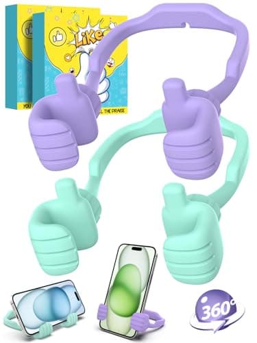 Stocking Stuffers for Teens Girls Boys Adults Cell Phone Stand: UPGRADE Adjustable Thumbs Up Lazy Phone Holder for Desk Cool Gadgets Fun Birthday Gift Ideas for Kids Teenager Women Gifts for Christmas - Image 1