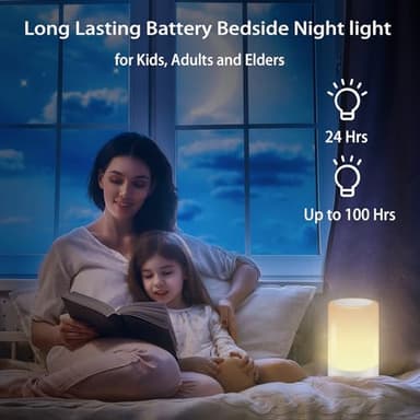 G Keni Nursery Night Light for Baby, Portable LED Touch Night Lamp for Kids and Adult, Breastfeeding, Sleep Aid, USB Rechargeable Nursing Lamp, Bedside Dimmable Warm Night Light, Soft Eye Caring - Image 4